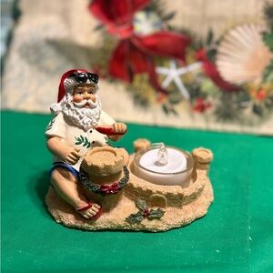 Santa Beach Candle Holder
